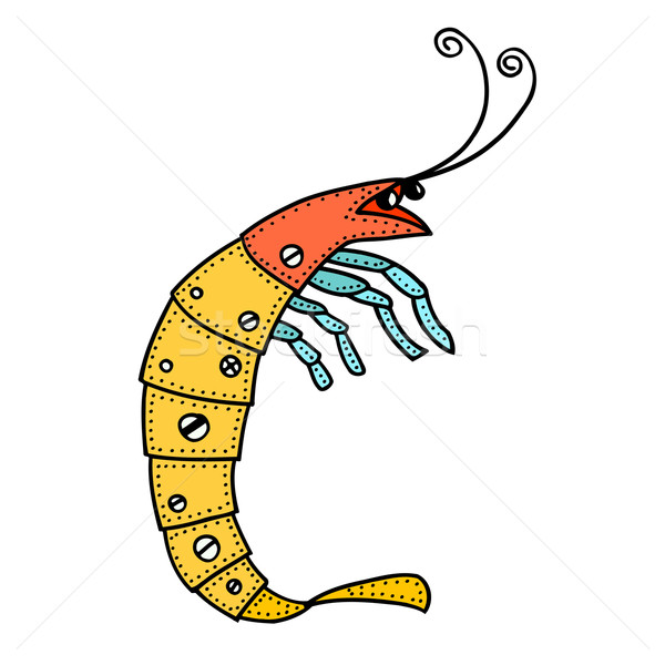 Hand drawn ornamental shrimp Stock photo © frescomovie