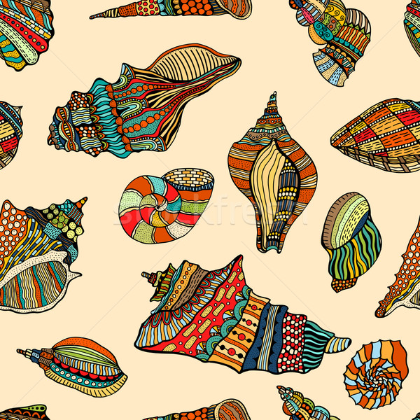 sea cockleshell seamless pattern Stock photo © frescomovie