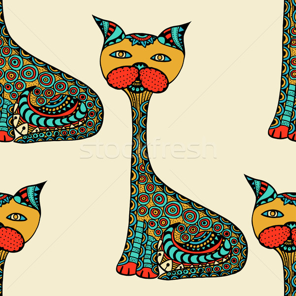 Cute doodle cats. Stock photo © frescomovie