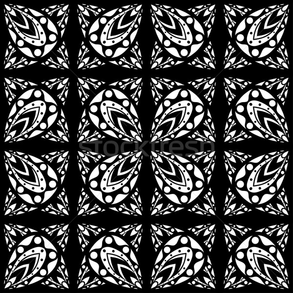 Geometrik desen siyah beyaz soyut dizayn kumaş Stok fotoğraf © frescomovie