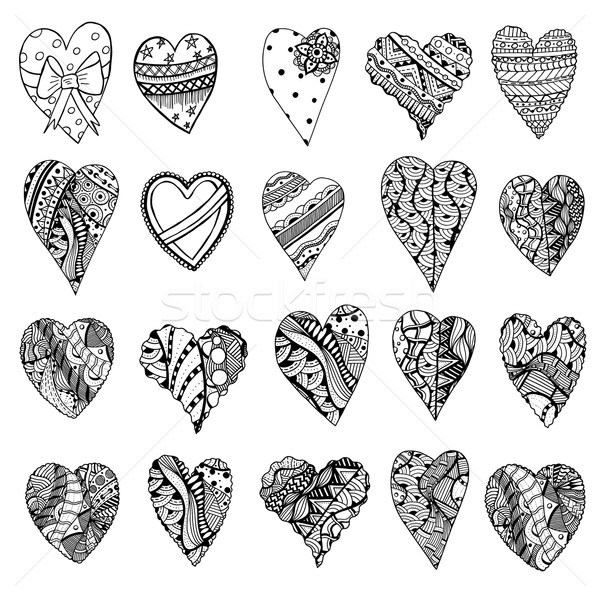 Tangle Patterns style hearts Stock photo © frescomovie