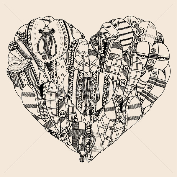 Heart of small hand drawn hearts Stock photo © frescomovie