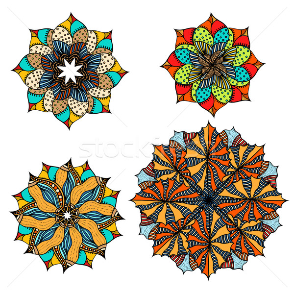 Ornament Set Mandala geometrischen Kreis Element Stock foto © frescomovie