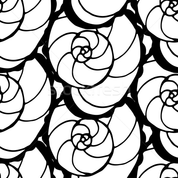 Pattern conchiglie vettore senza soluzione di continuità contorno Foto d'archivio © frescomovie