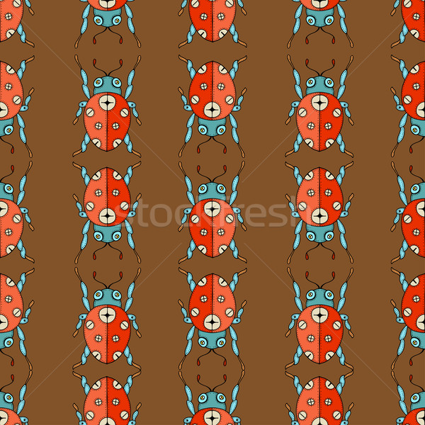 Ladybug wektora cute strony rysunek Zdjęcia stock © frescomovie