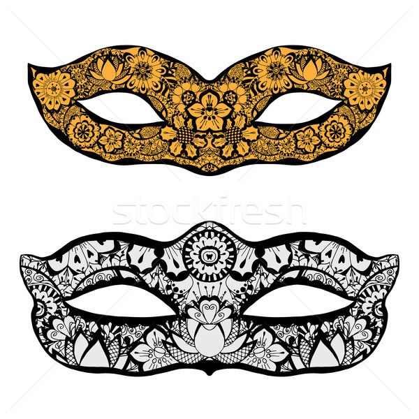 Dibujado a mano máscara establecer máscaras vector Foto stock © frescomovie