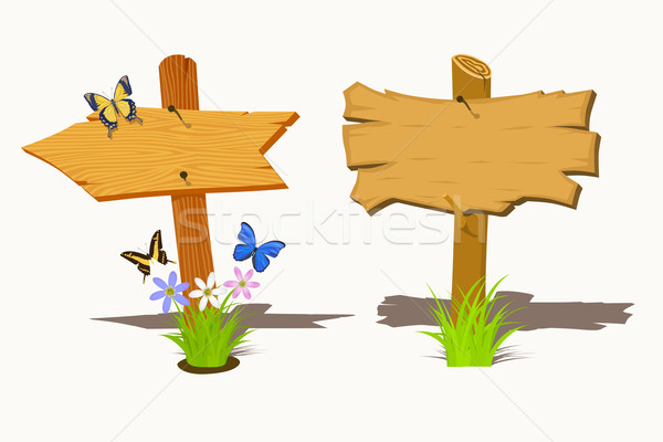 Set of Wooden signboard  Stock photo © frescomovie
