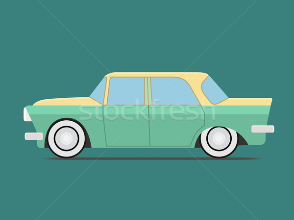 Oldtimer geïsoleerd groene afbeelding auto weg Stockfoto © frescomovie