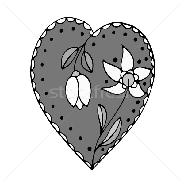 Stock foto: Doodle · Herz · monochrome · Wirbel · Liebe