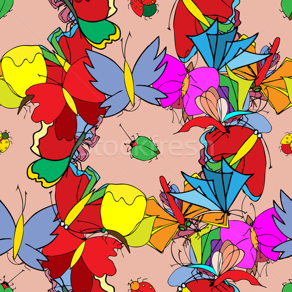昆虫 シームレス 蝶 抽象的な 自然 デザイン ストックフォト © frescomovie