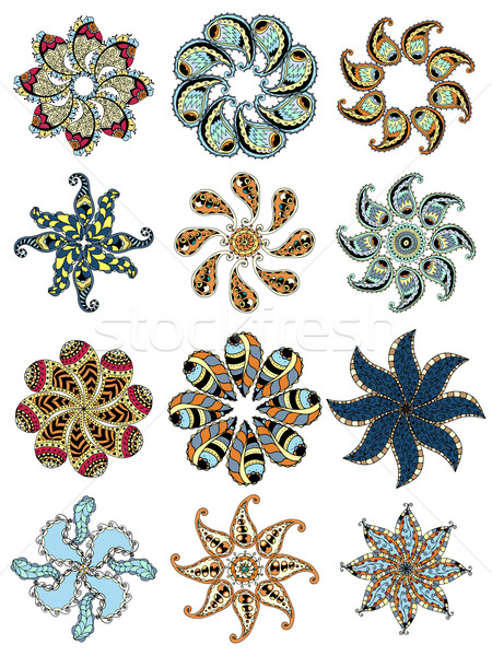 Geometrica ornamenti set doodle cerchio Foto d'archivio © frescomovie