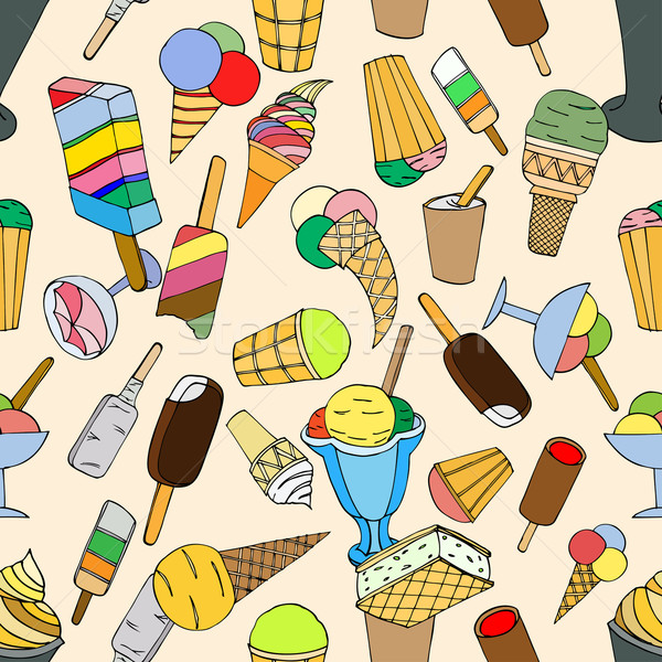 Seamless pattern with ice cream Stock photo © frescomovie