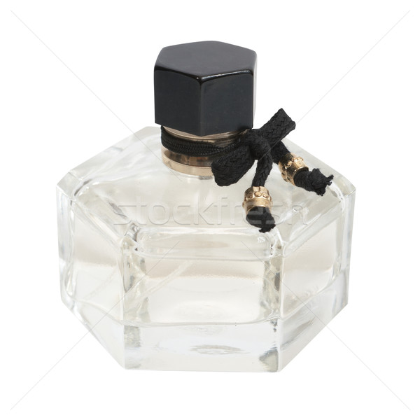 Foto stock: Perfume · garrafa · isolado · branco · mulher