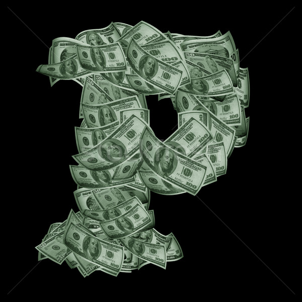 Alphabet Dollar USA isoliert schwarz Schreiben Stock foto © frescomovie