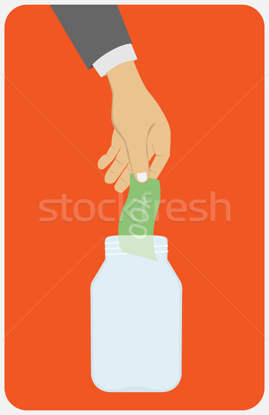 hand throwing a glass jar Stock photo © frescomovie