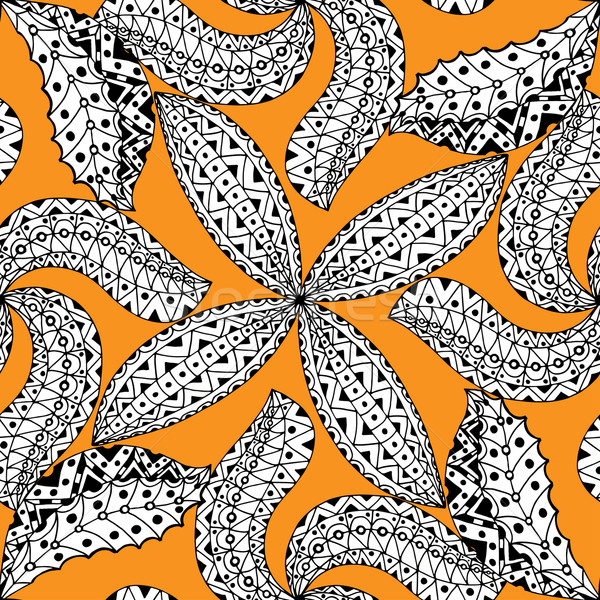 Stock photo: Black and orang pattern.