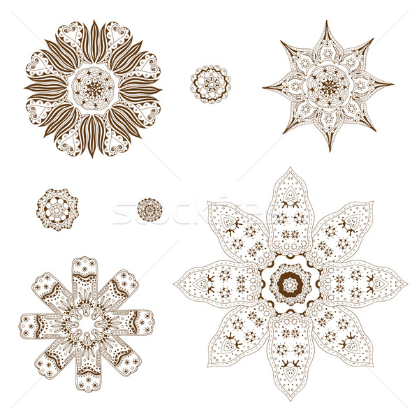 Geometric circular ornament set Stock photo © frescomovie