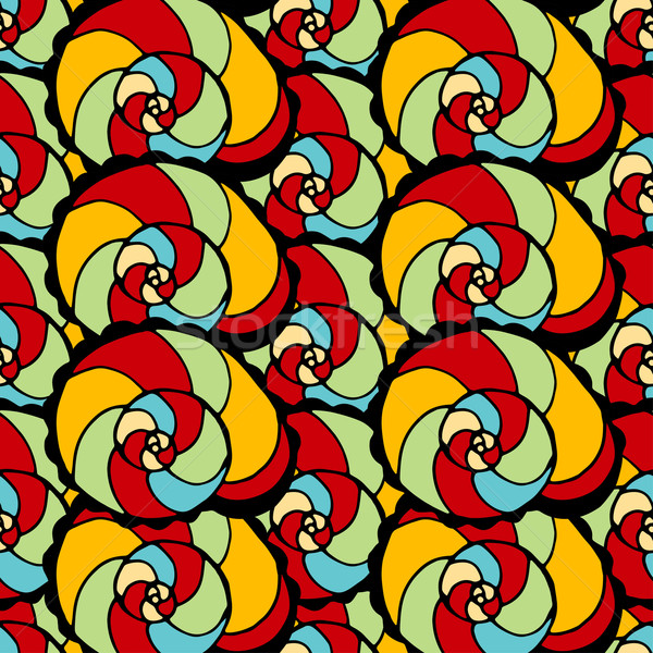 Pattern conchiglie vettore senza soluzione di continuità contorno Foto d'archivio © frescomovie