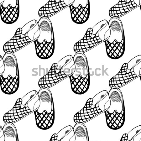 Házi cipők végtelenített kéz rajz illusztráció nő Stock fotó © frescomovie