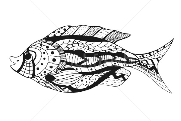 Zentangle stylized Fish. Stock photo © frescomovie