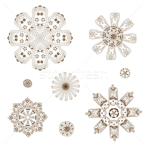 Geometric circular ornament set Stock photo © frescomovie