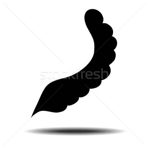 Vleugel icon vector schaduw witte business Stockfoto © frescomovie