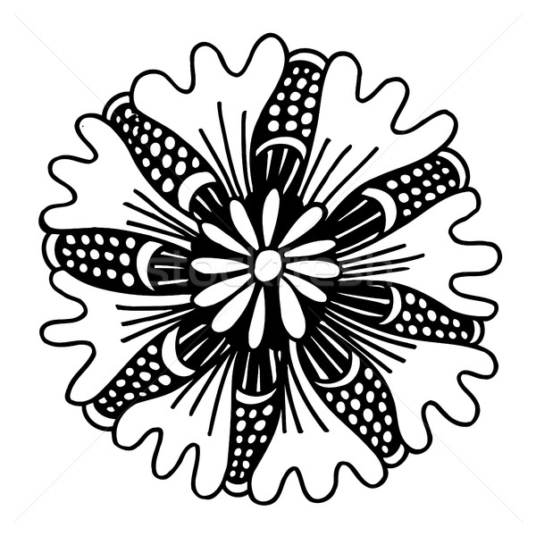 Circle summer doodle flower ornament. Stock photo © frescomovie