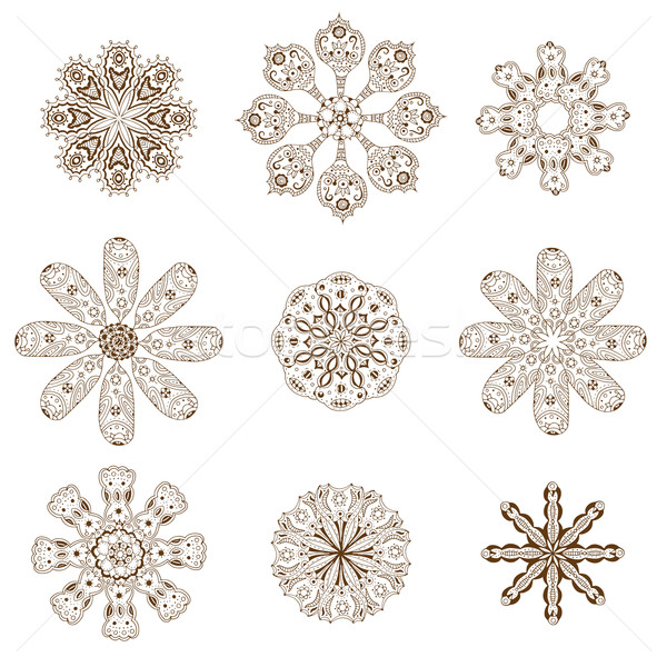 Geometric circular ornament set Stock photo © frescomovie