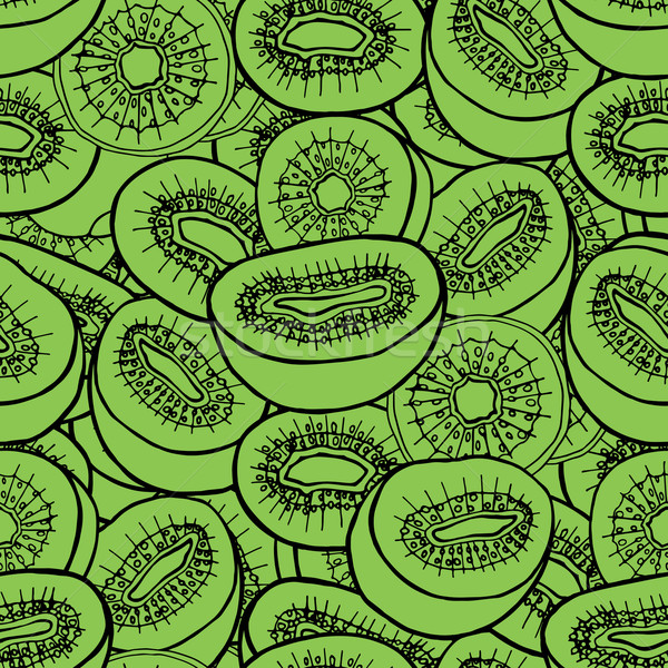 Obst kiwi Vektor Set grünen Doodle Stock foto © frescomovie