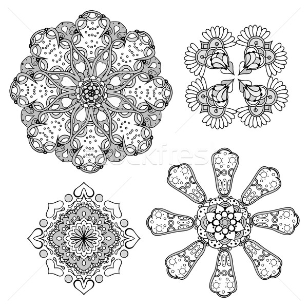 Geometric circular ornament set Stock photo © frescomovie