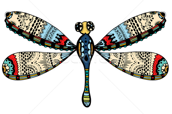 Díszes szitakötő gyönyörű aranyos pillangó divat Stock fotó © frescomovie