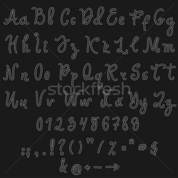 Vector alphabet. Hand drawn letters. Stock photo © frescomovie