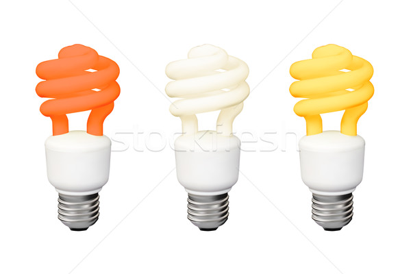 Lámpák szett energia takarékosság fluoreszkáló valósághű Stock fotó © frescomovie