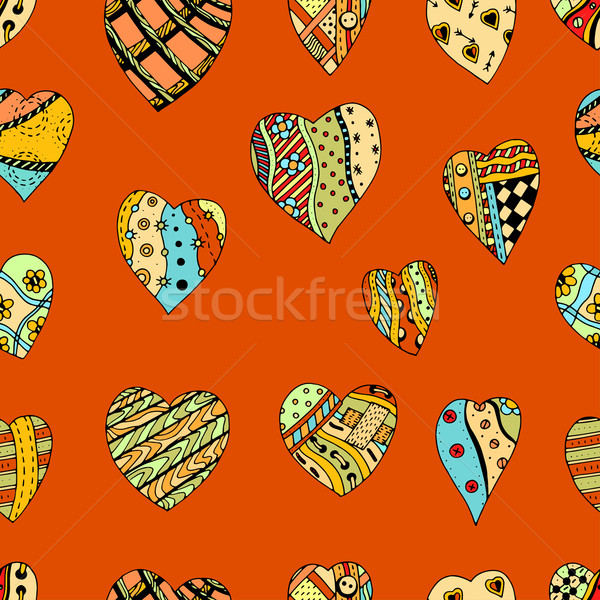 pattern of zentangle hearts Stock photo © frescomovie