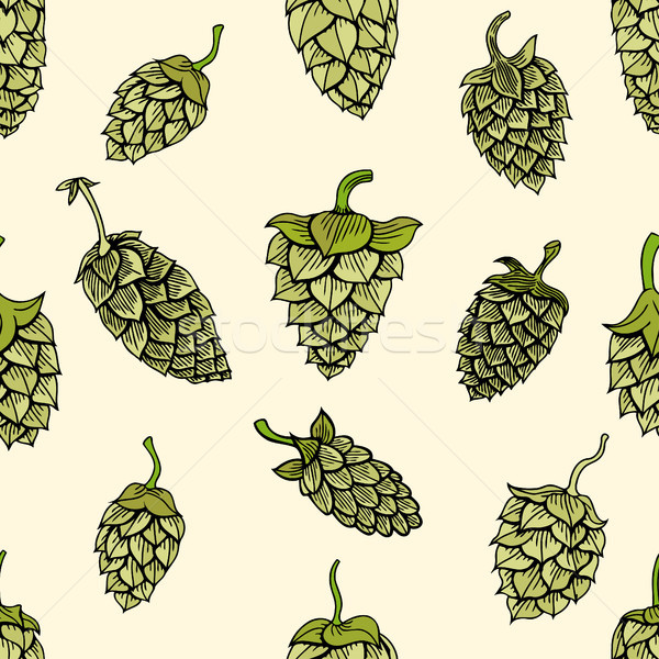 pattern with green hops Stock photo © frescomovie