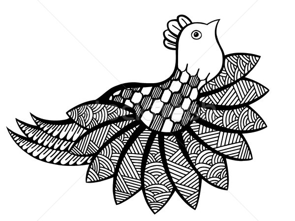 Vector ornamental funny bird Stock photo © frescomovie