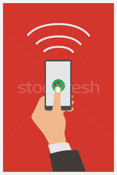 Mobil plata om de afaceri mână virtual Imagine de stoc © frescomovie