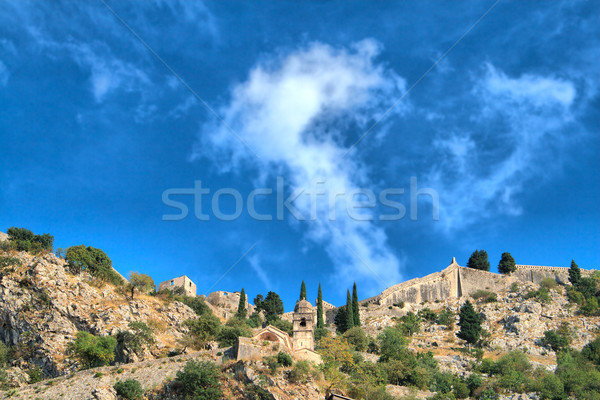 Vieux fort montagne Monténégro image ville [[stock_photo]] © frescomovie