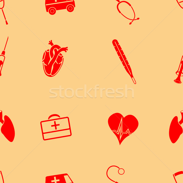 Stock fotó: Orvosi · vektorok · piros · végtelen · minta · kéz · orvos
