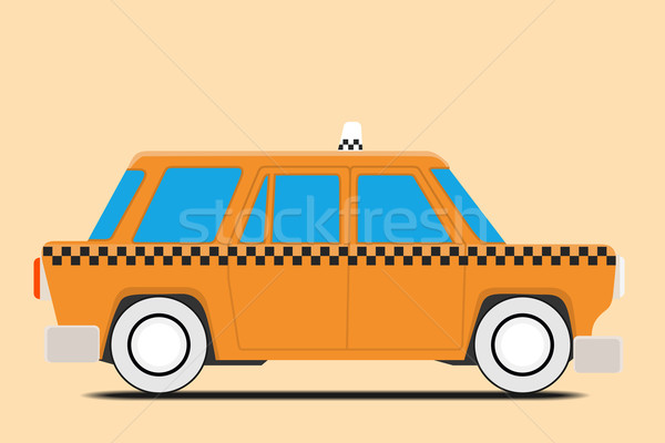 Stok fotoğraf: Bağbozumu · taksi · araba · görüntü · yalıtılmış · dizayn