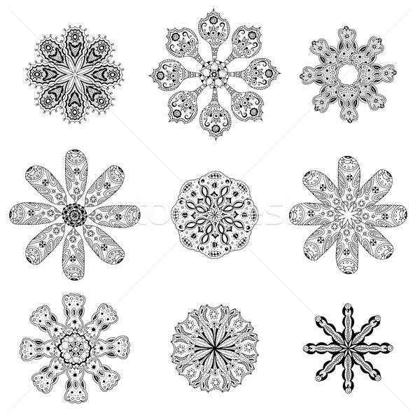 Geometric circular ornament set Stock photo © frescomovie