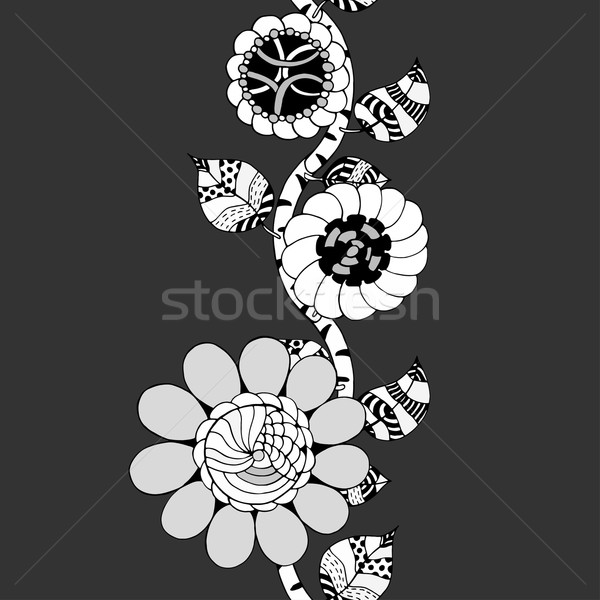 In bianco e nero floreale pattern vettore senza soluzione di continuità Foto d'archivio © frescomovie