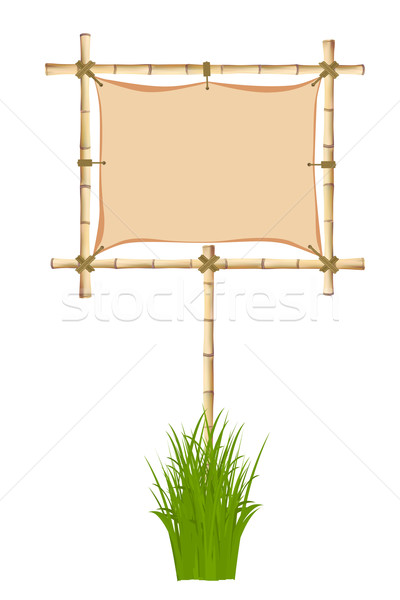 Bambú marco aislado blanco madera naturaleza Foto stock © frescomovie