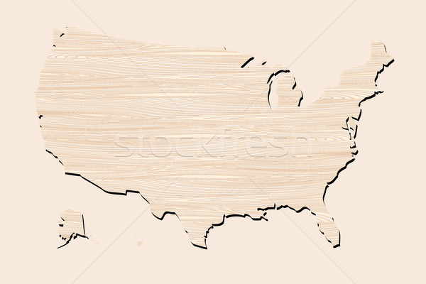 Stockfoto: Kaart · USA · textuur · hout · ontwerp · achtergrond