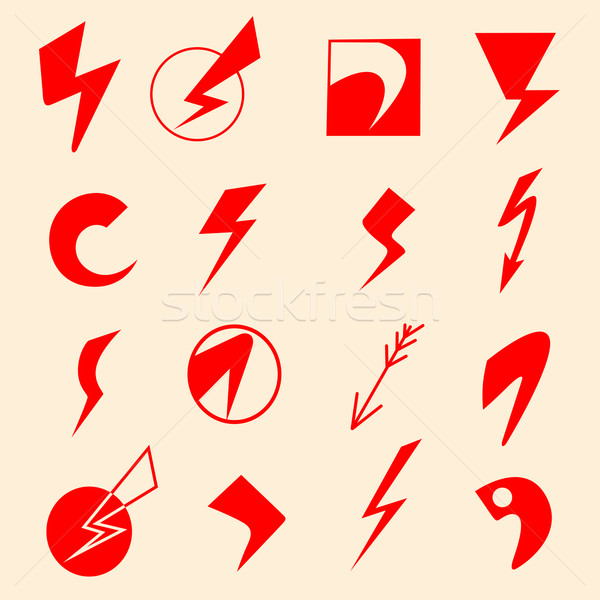 lightning icons Stock photo © frescomovie