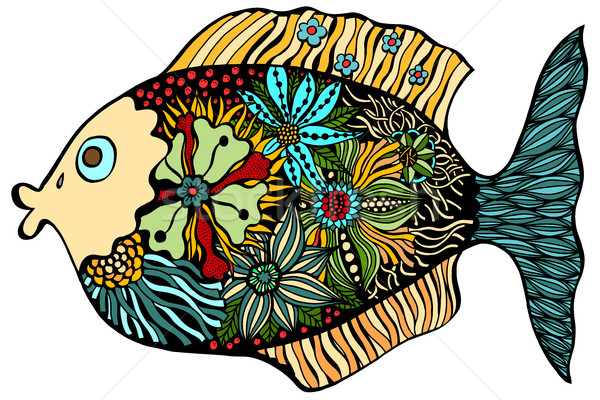 Hand Drawn Fish. Stock photo © frescomovie