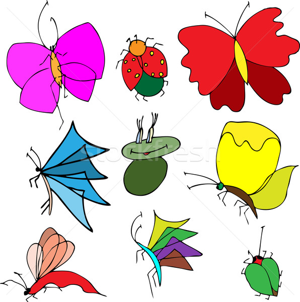 насекомые набор бабочки изображение аннотация природы Сток-фото © frescomovie