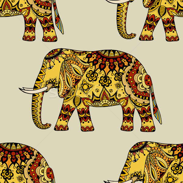 Etnische olifant hand ontwerp Stockfoto © frescomovie