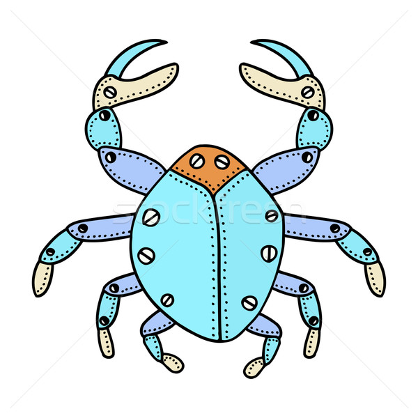 Crab stilizate mazgalitura izolat Imagine de stoc © frescomovie