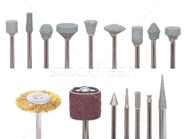 Set of variety of die grinder stones on a white background Stock photo © frescomovie